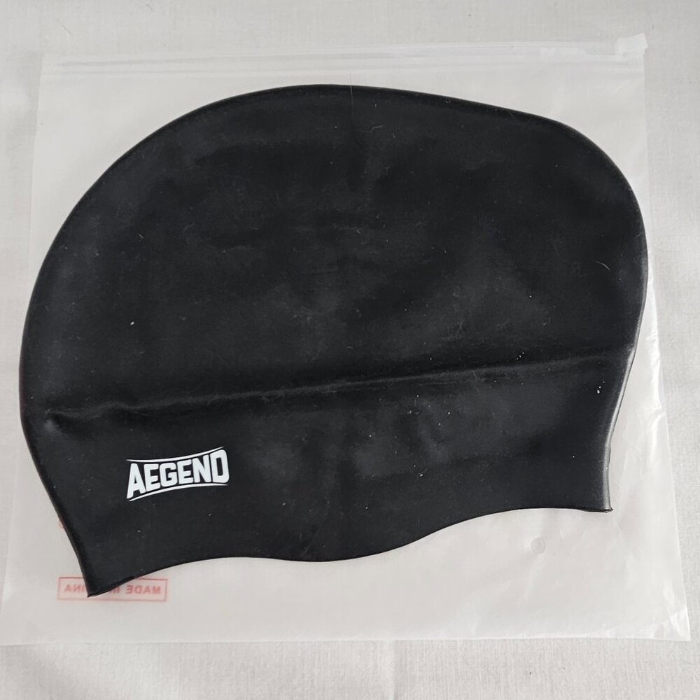 Aegend Swim Cap For Long Hair - Black - New Never Used - One Size Fits All